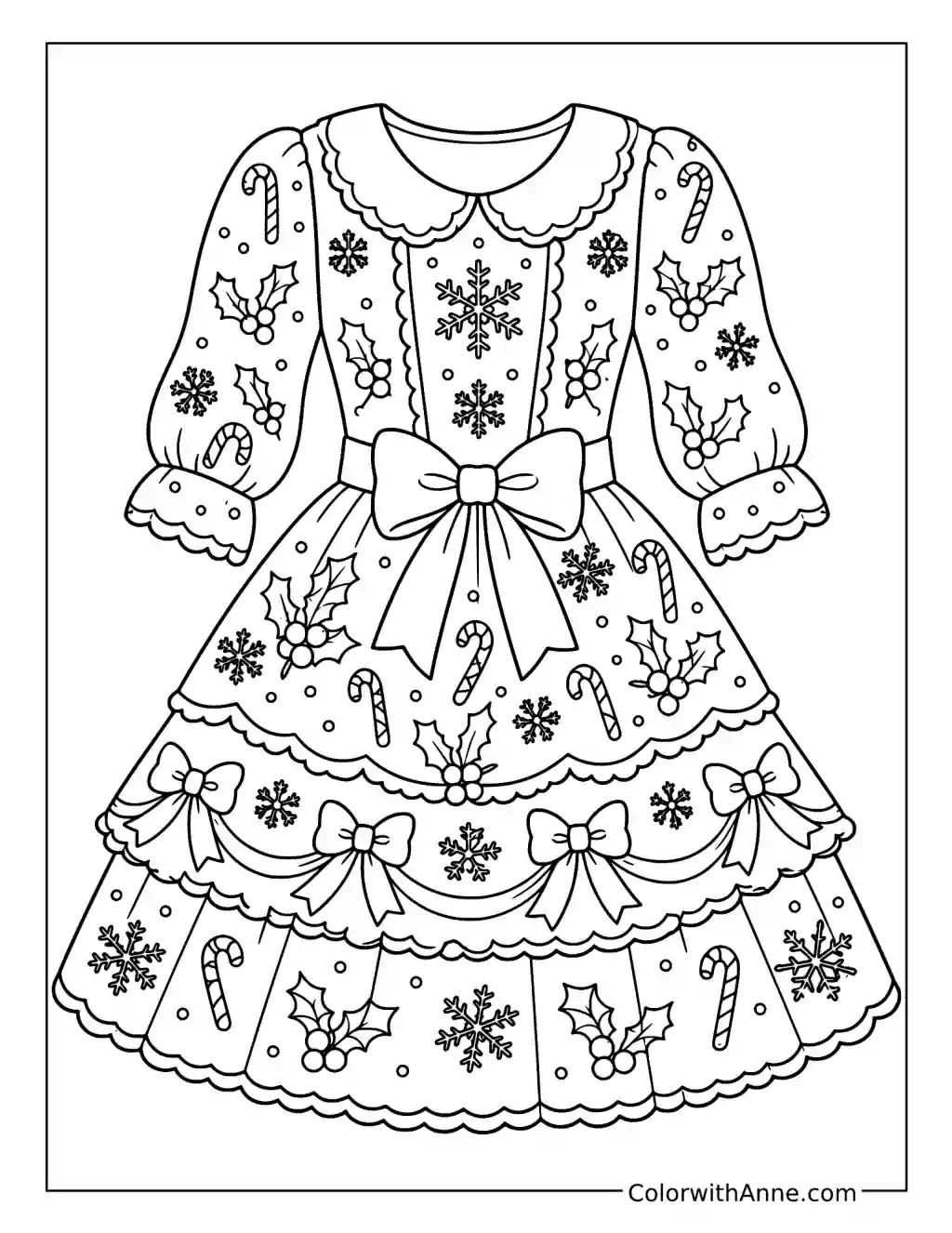 Christmas Holiday Dress coloring page