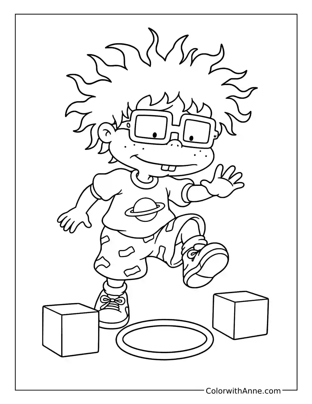 Chuckie's Brave Toy Obstacle Course coloring page