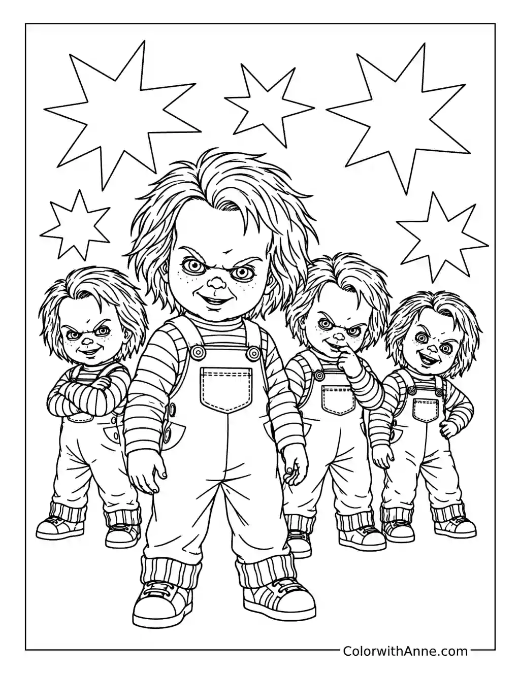 Chucky Doll Quartet coloring page