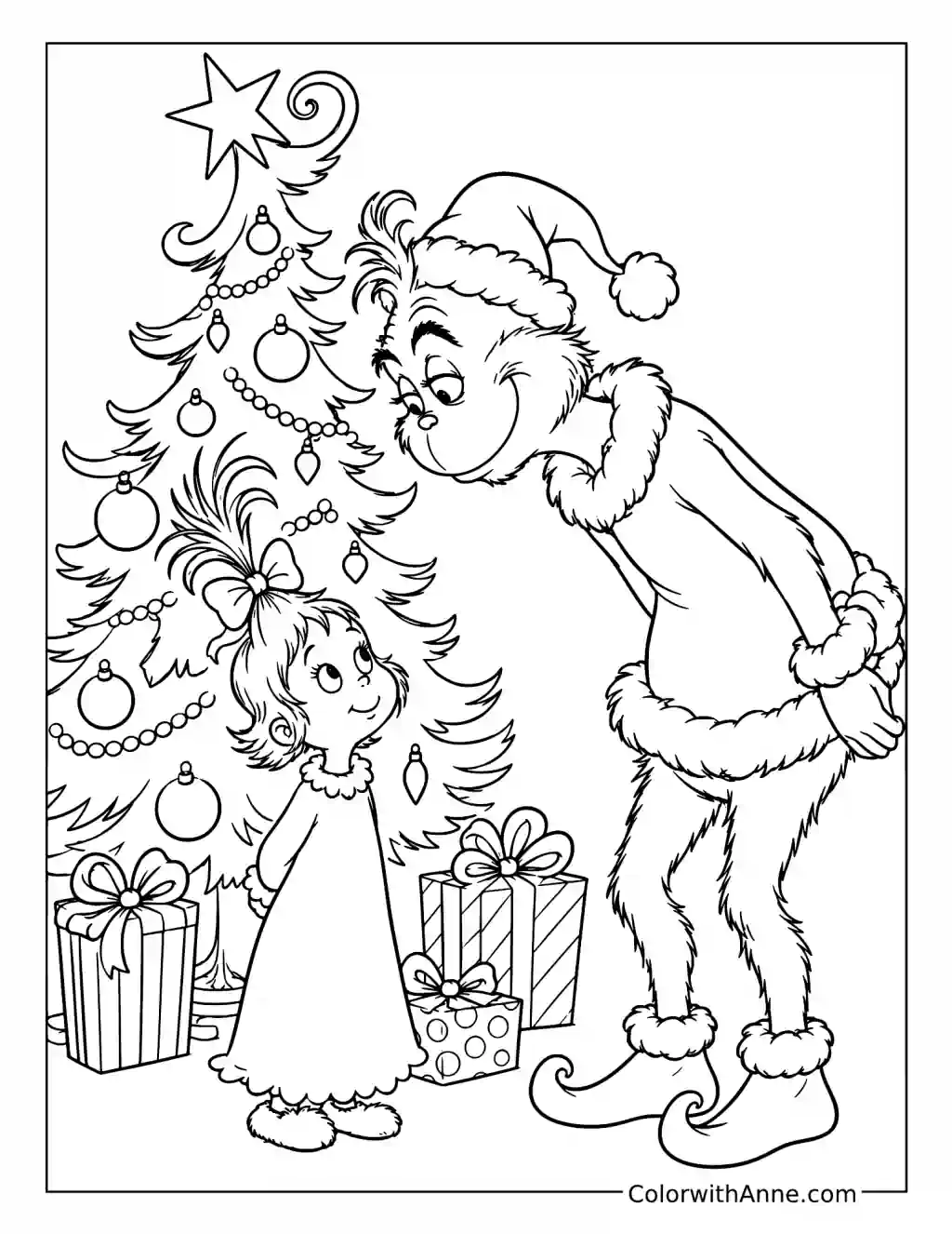 Cindy-Lou Meets the Grinch coloring page