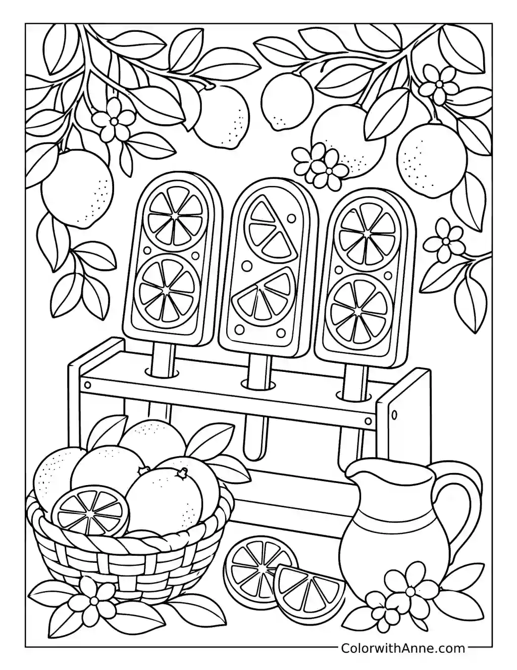 Citrus Grove Popsicle Stand coloring page