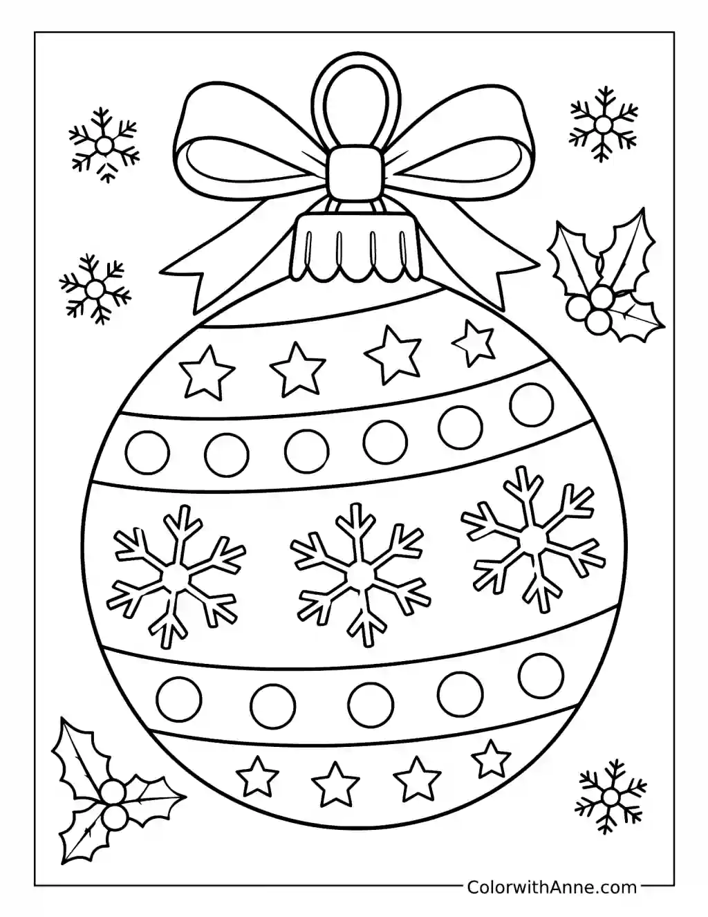 Classic Christmas Bauble coloring page