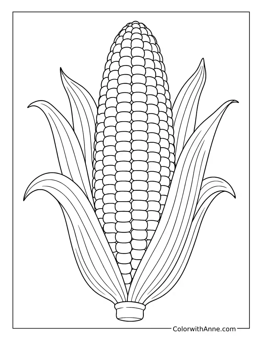 Classic Ear of Corn coloring page