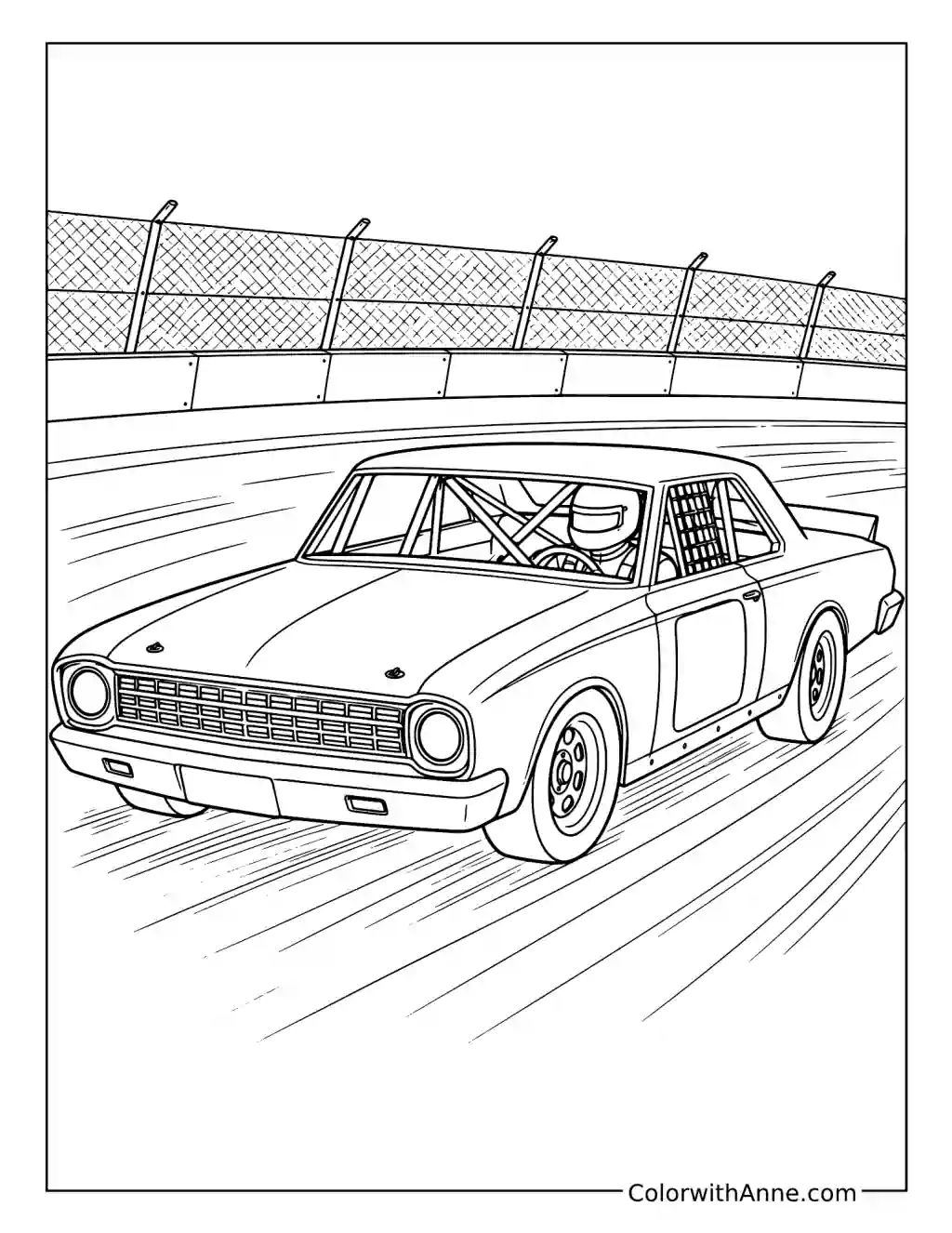 Classic NASCAR Stock Car coloring page