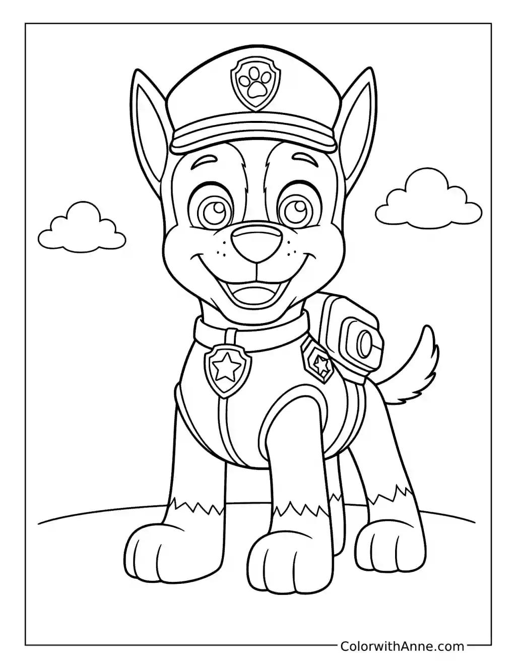 Classic Police Chase coloring page