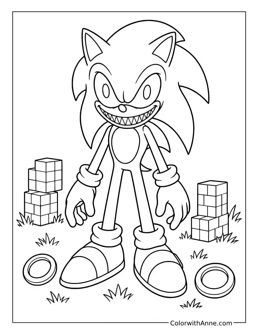 Classic Sonic.EXE coloring page