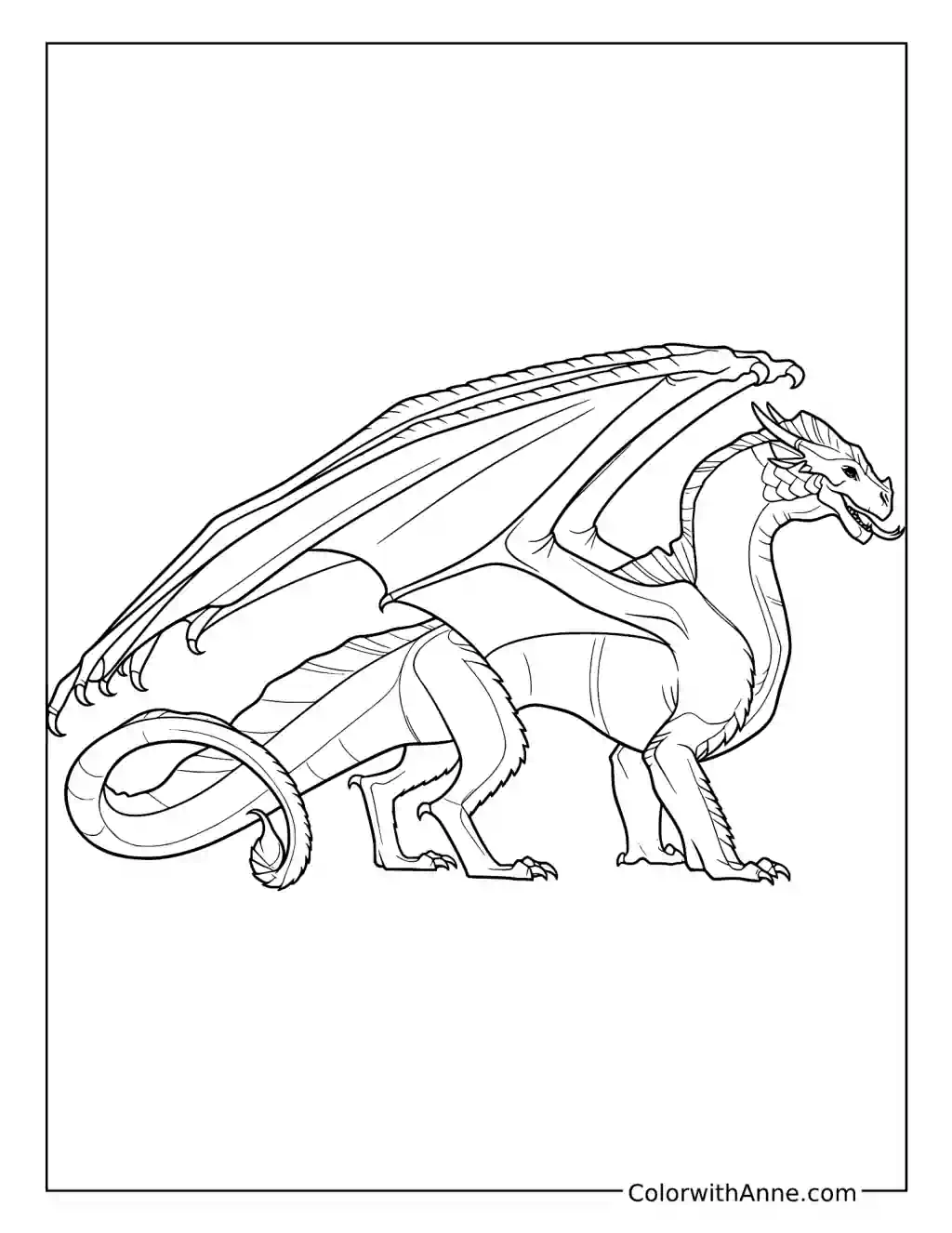 Clay Standing with Broad Wings coloring page