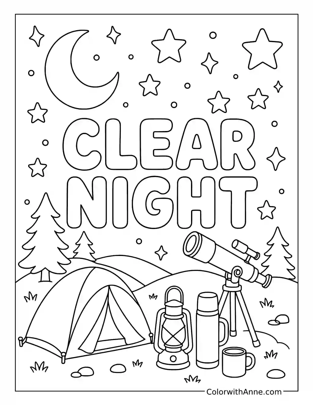 Clear Night coloring page