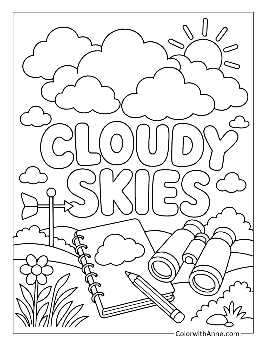 Cloudy Skies coloring page