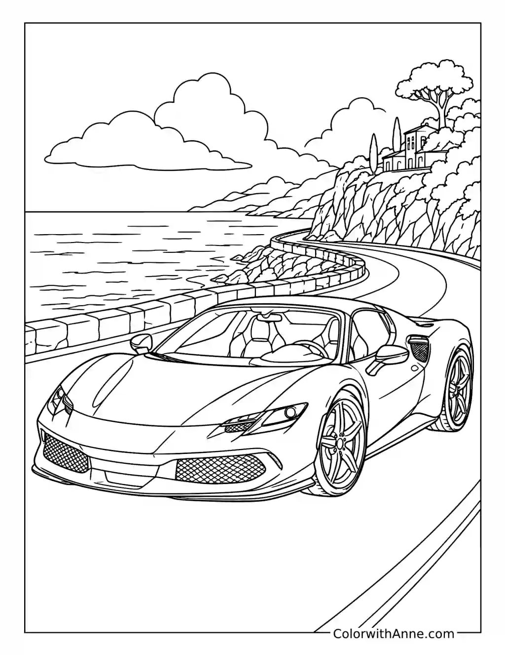 Coastal Supercar coloring page