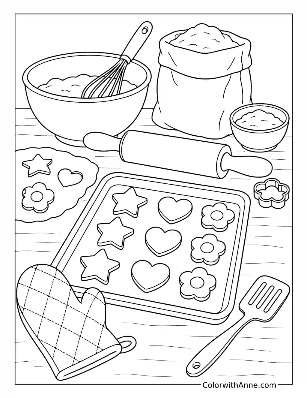 Cookie Baking Tray coloring page
