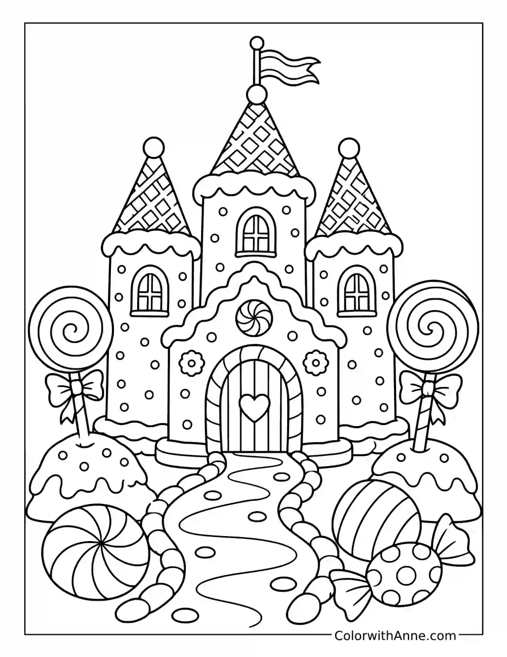 Cookie Castle in Candy Land coloring page