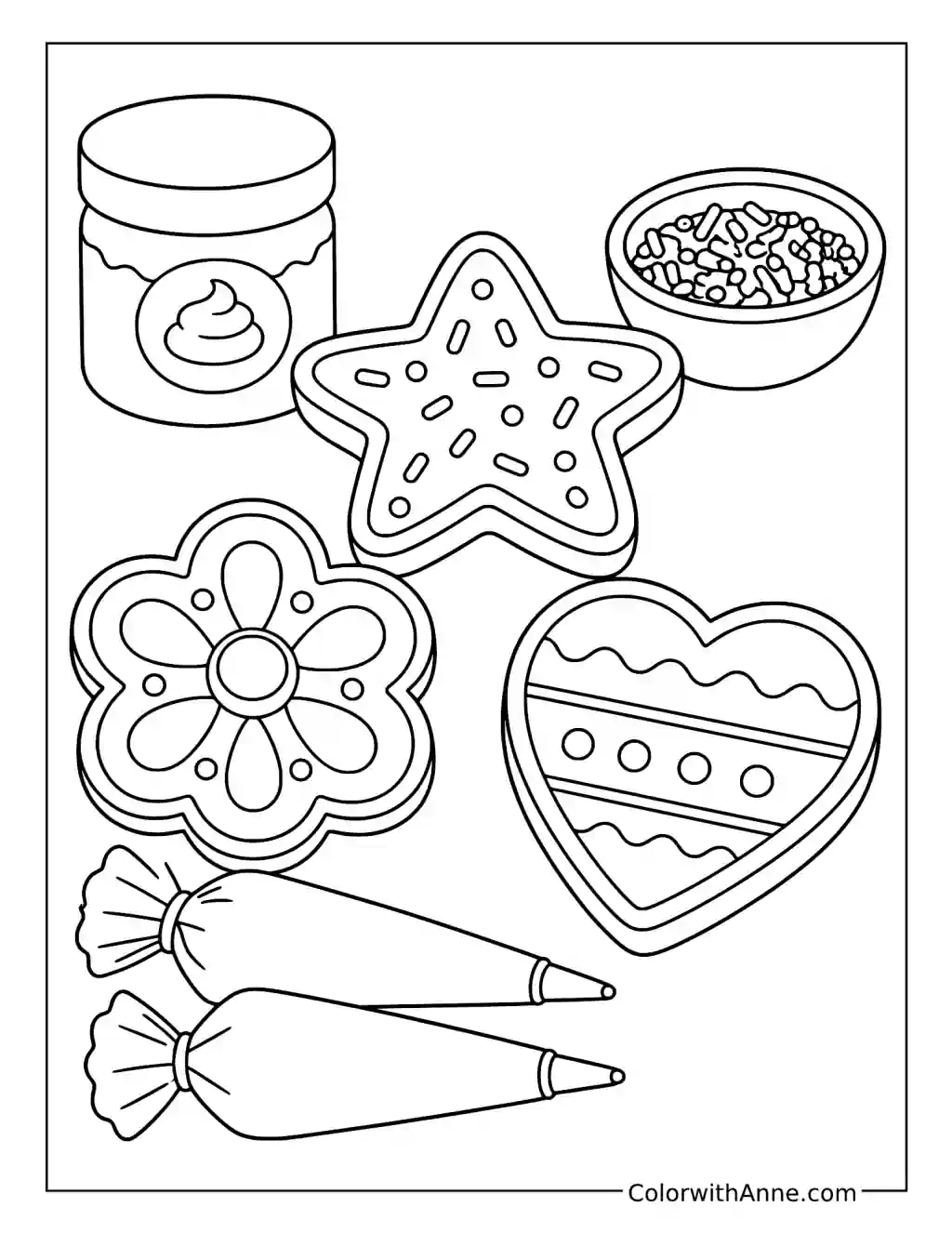 Cookie Decorating Station coloring page