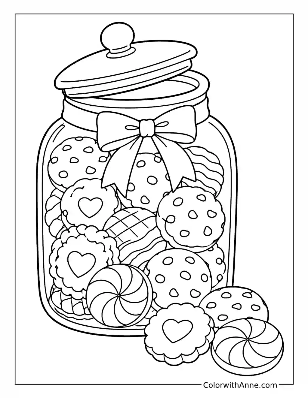 Cookie Jar Filled with Treats coloring page