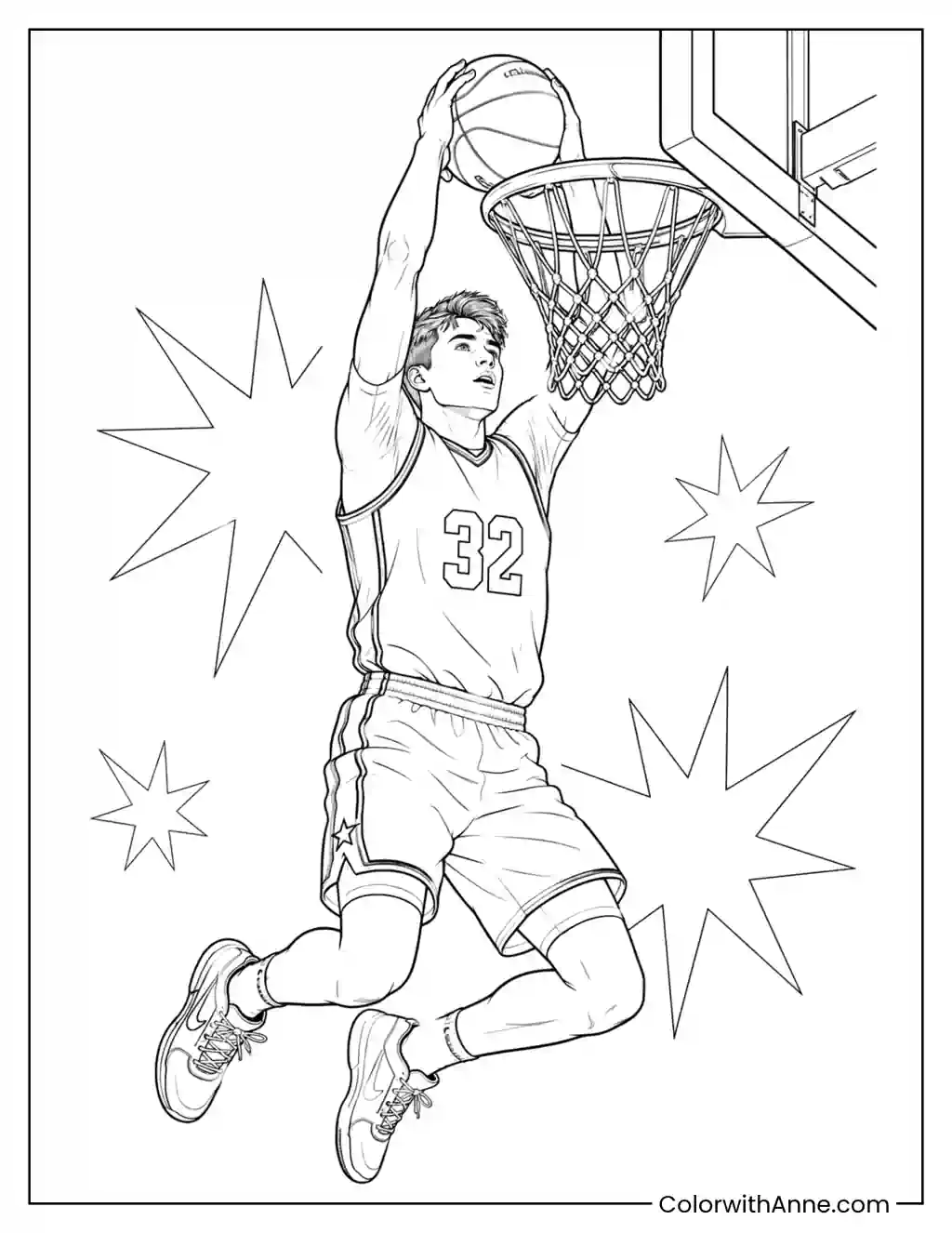 Cooper Flagg Rising Star Dunk coloring page