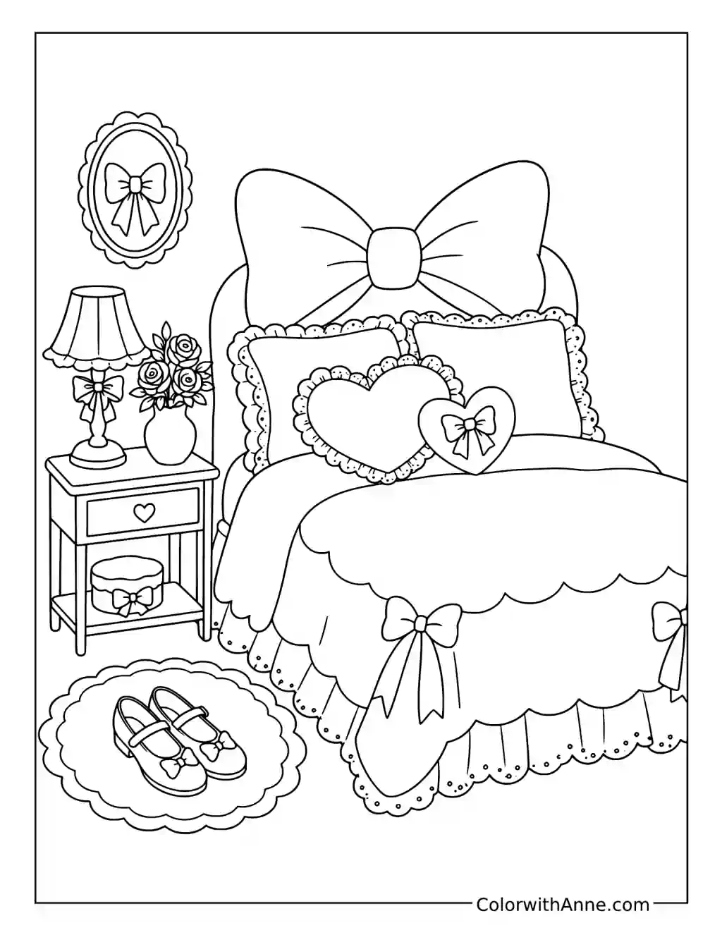 Coquette Bedroom coloring page
