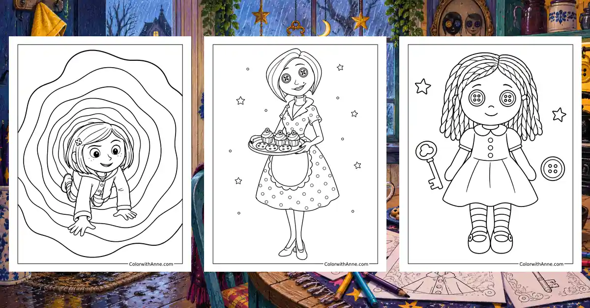 Coraline Coloring Pages banner