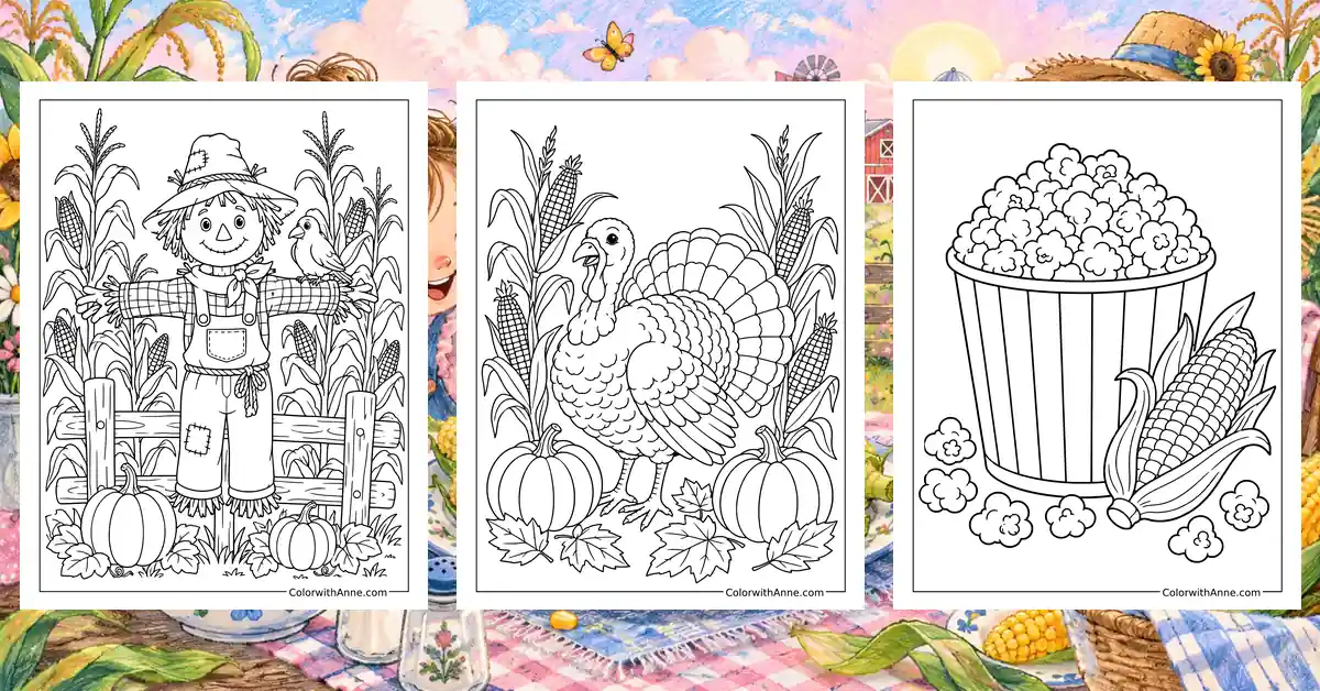 Corn Coloring Pages banner