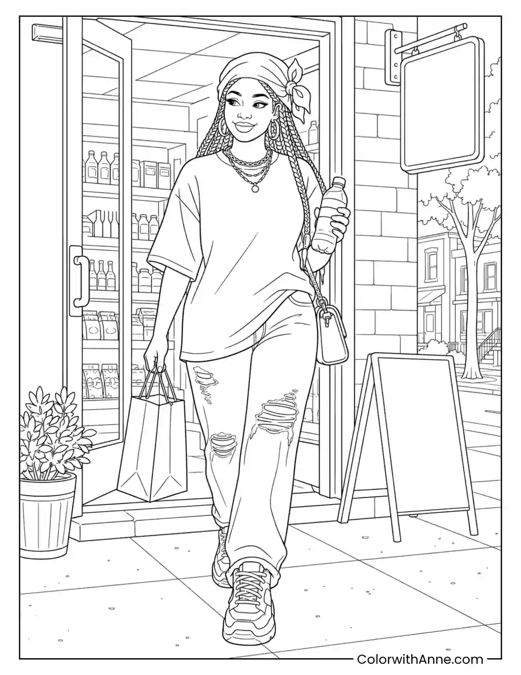 Corner Store Fashion Girl coloring page