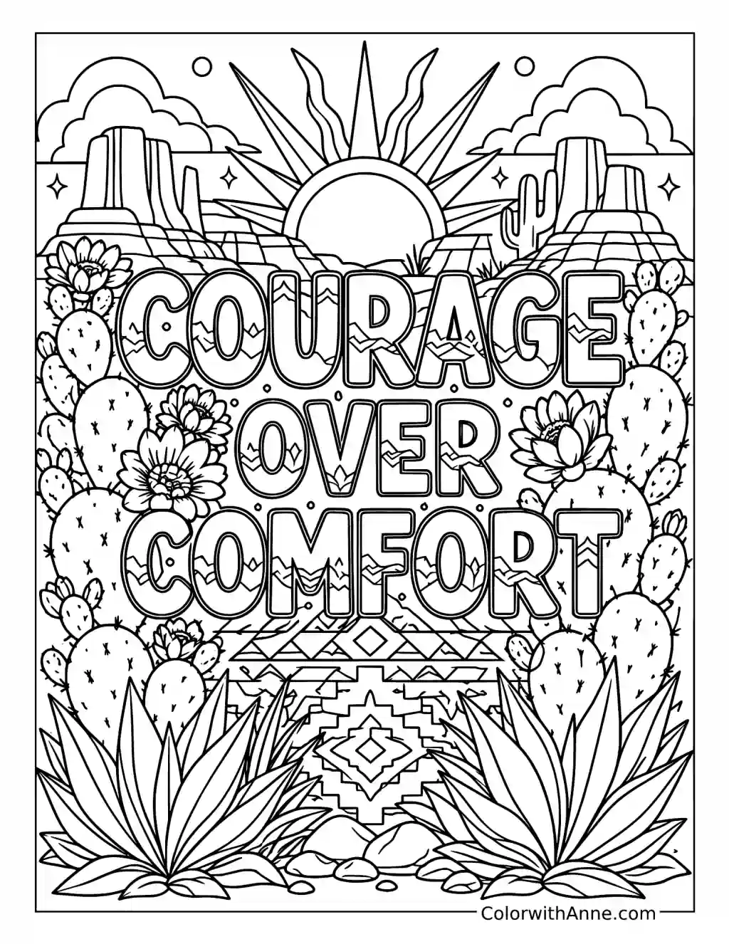 Courage over Comfort coloring page