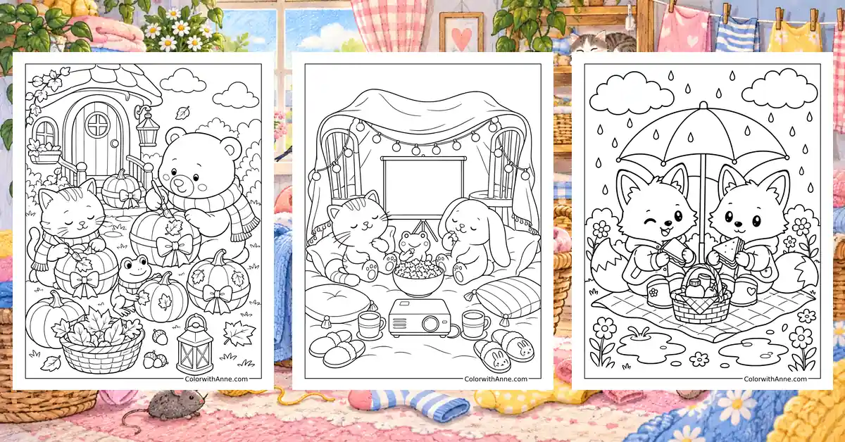 Cozy Friends Coloring Pages banner