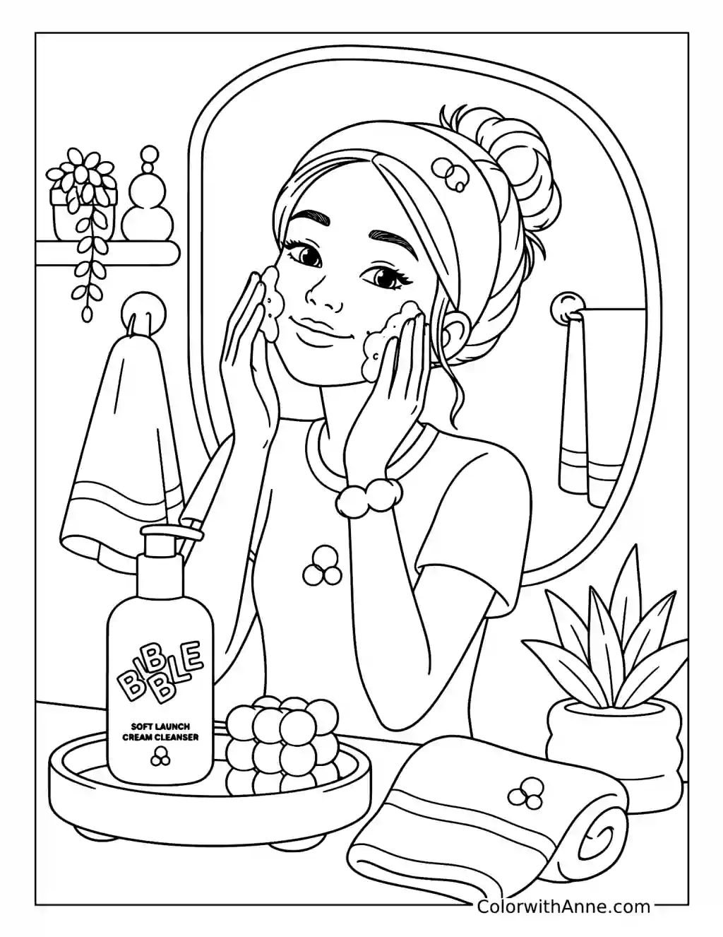 Cream Cleanser Mirror Moment coloring page