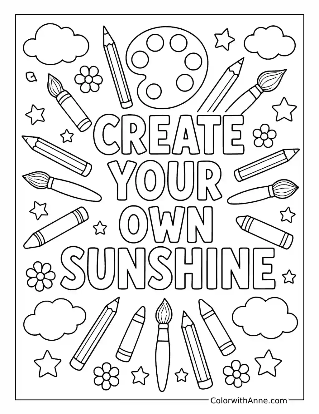 Create Your Own Sunshine coloring page