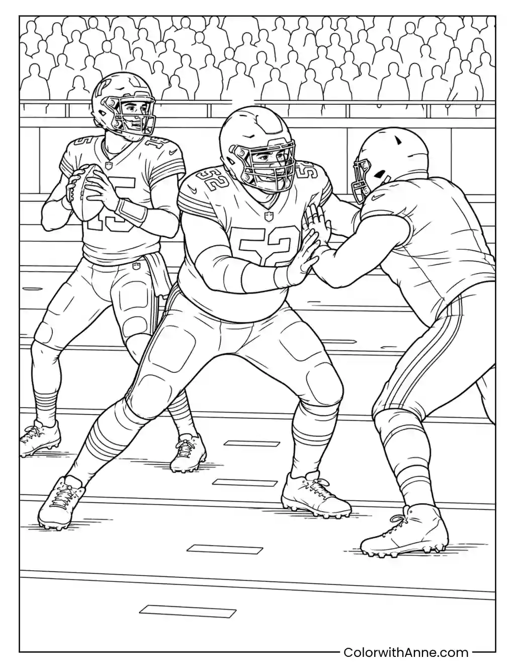 Creed Humphrey Protects Mahomes in the Pocket coloring page