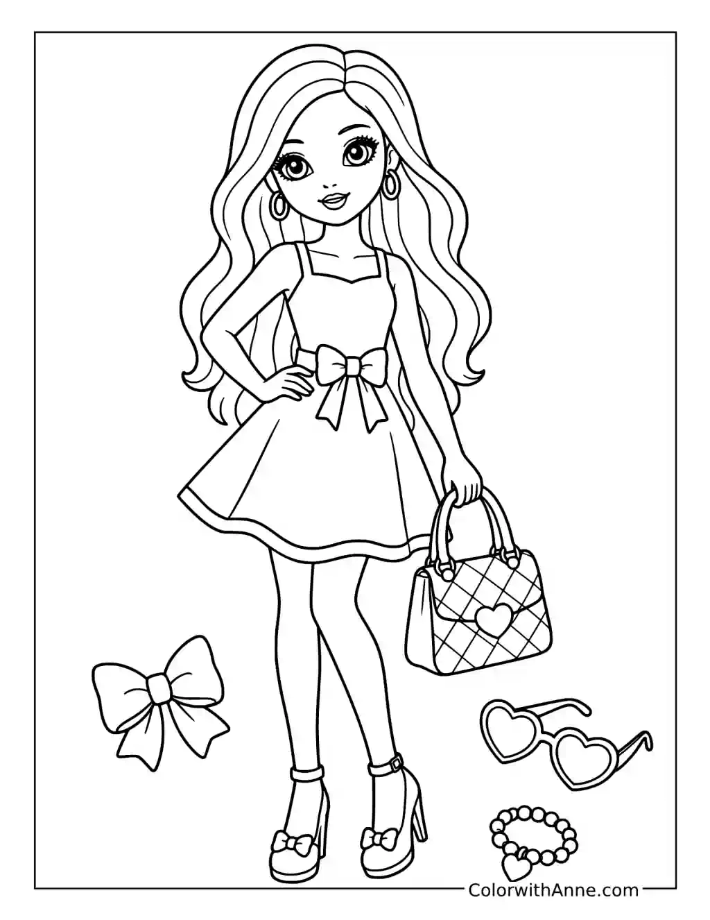 Crisp Fashion Doll coloring page