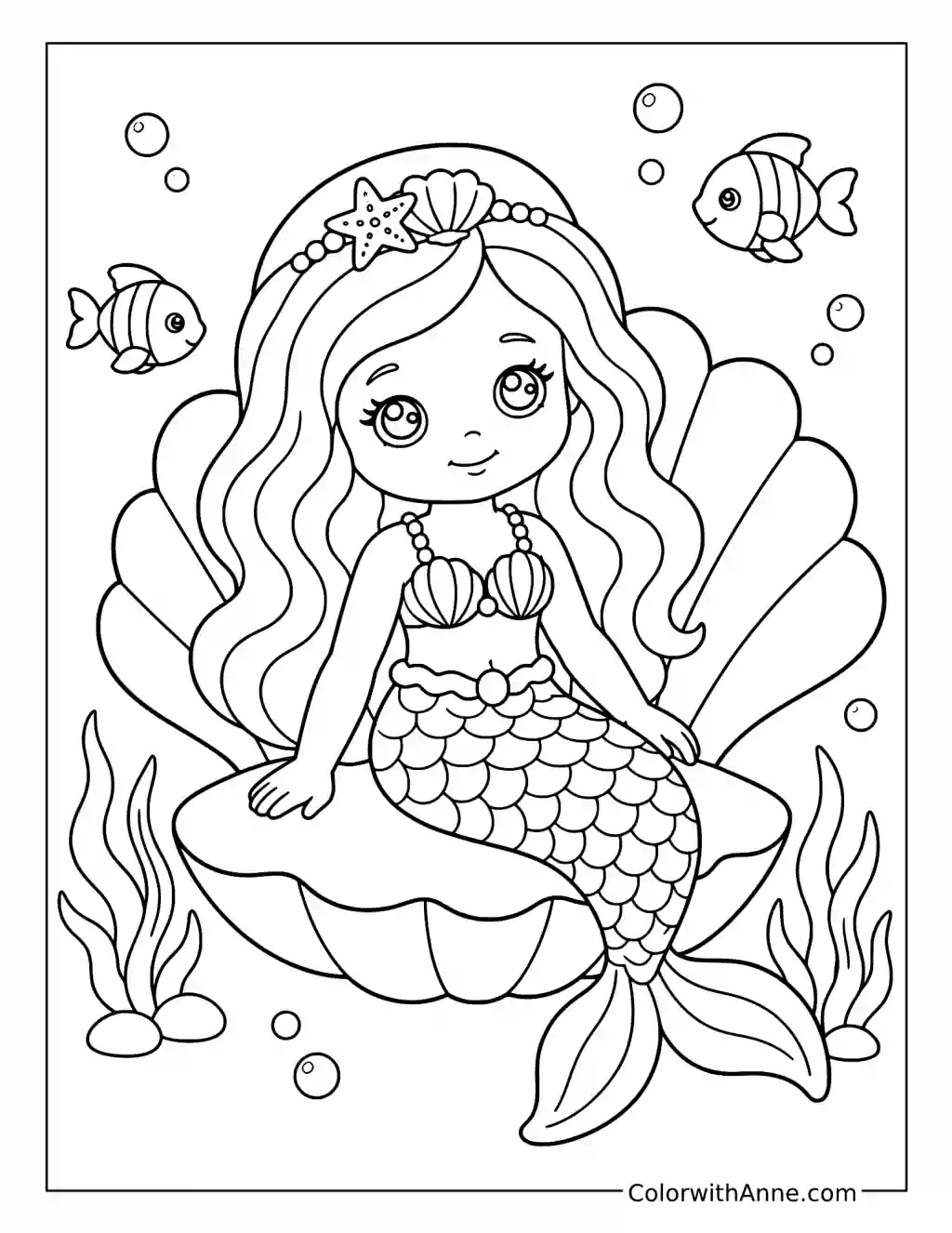 Crisp Mermaid Doll coloring page