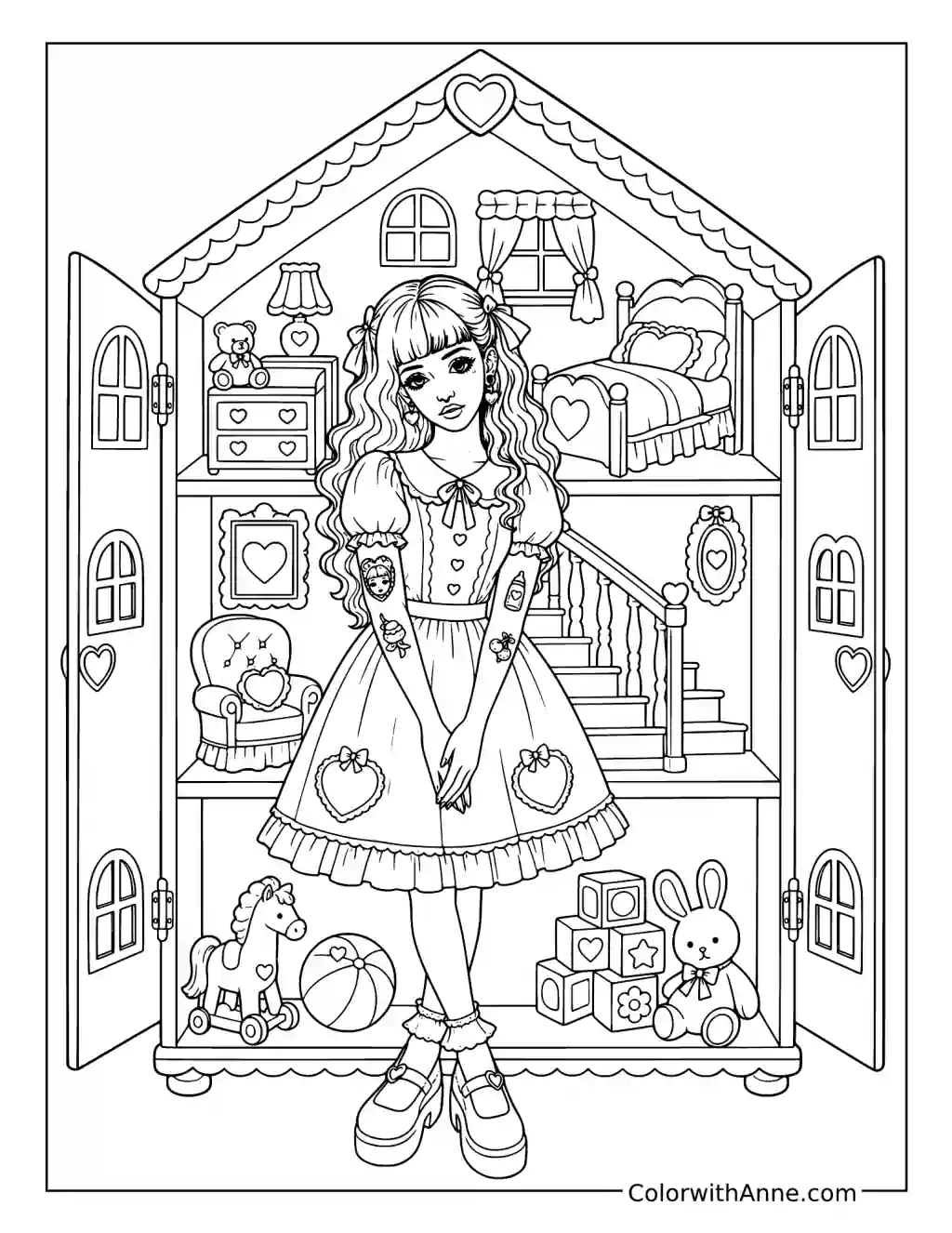 Cry Baby’s Whimsical Dollhouse coloring page