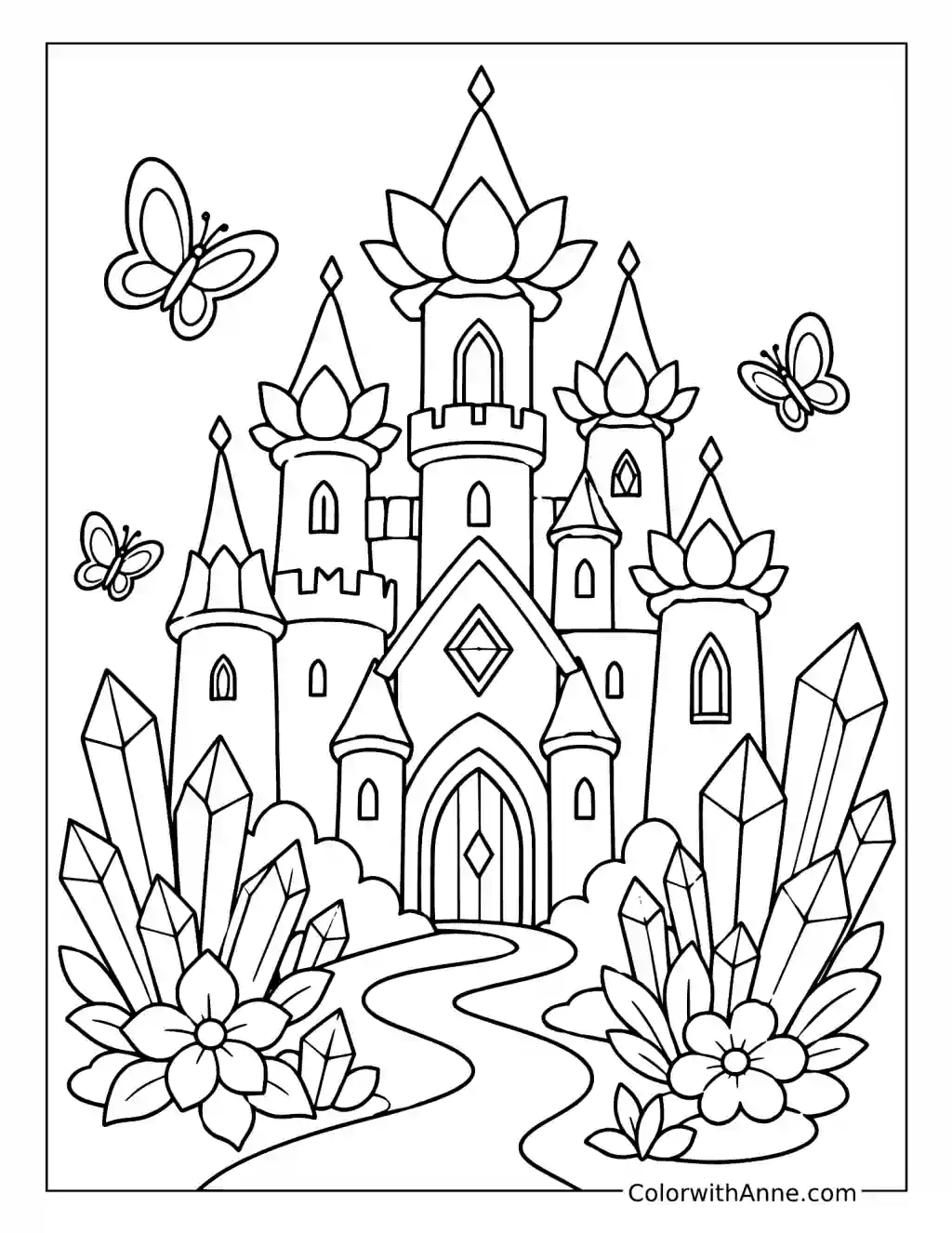 Crystal Garden Castle coloring page