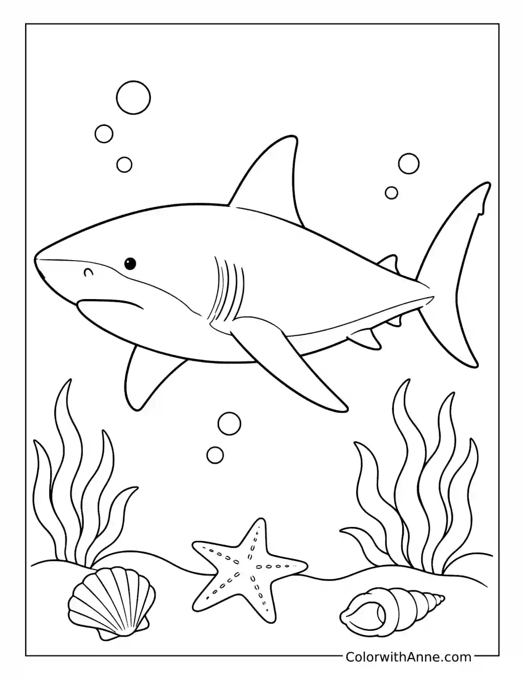 Cute Baby Megalodon coloring page