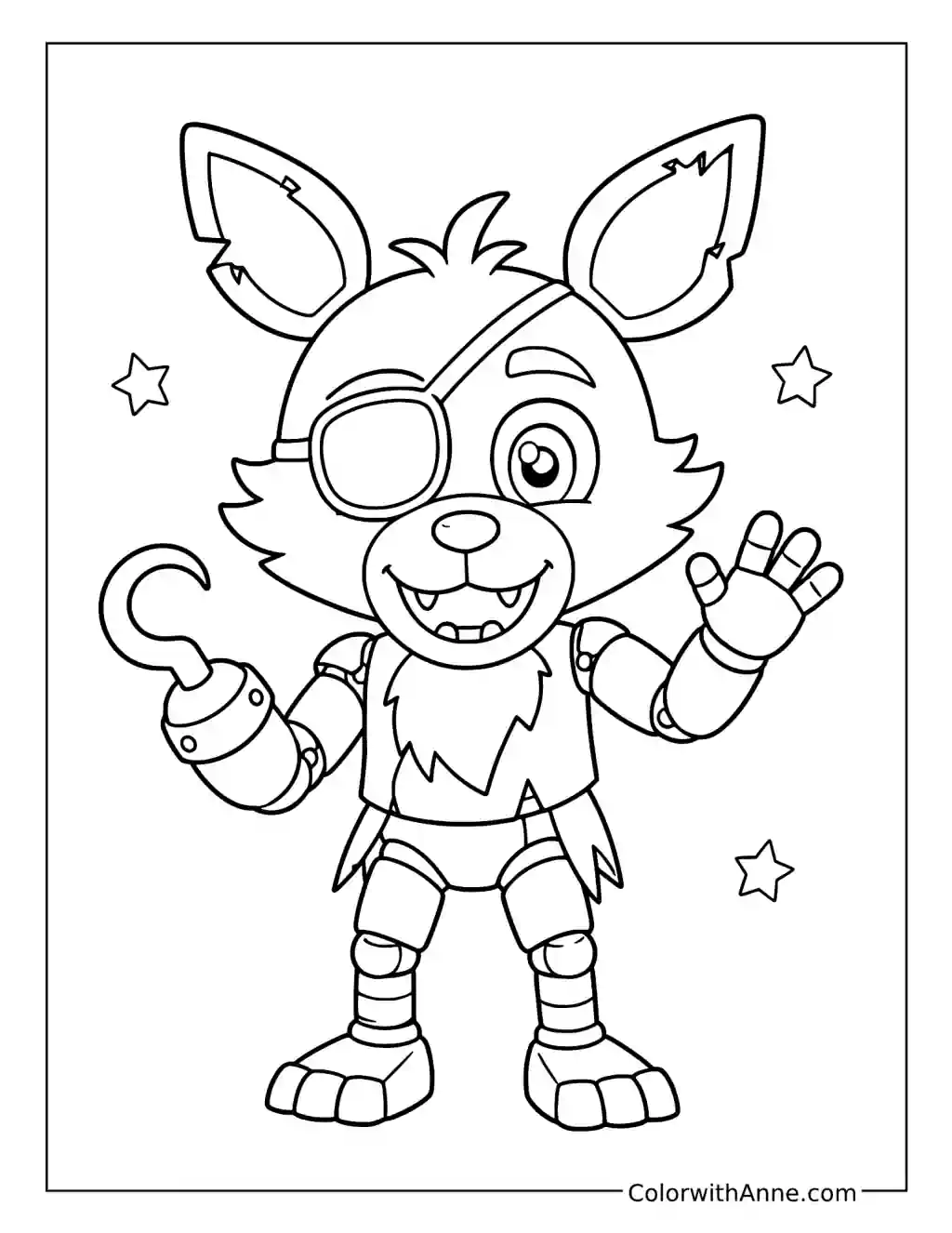 Cute Chibi Foxy coloring page