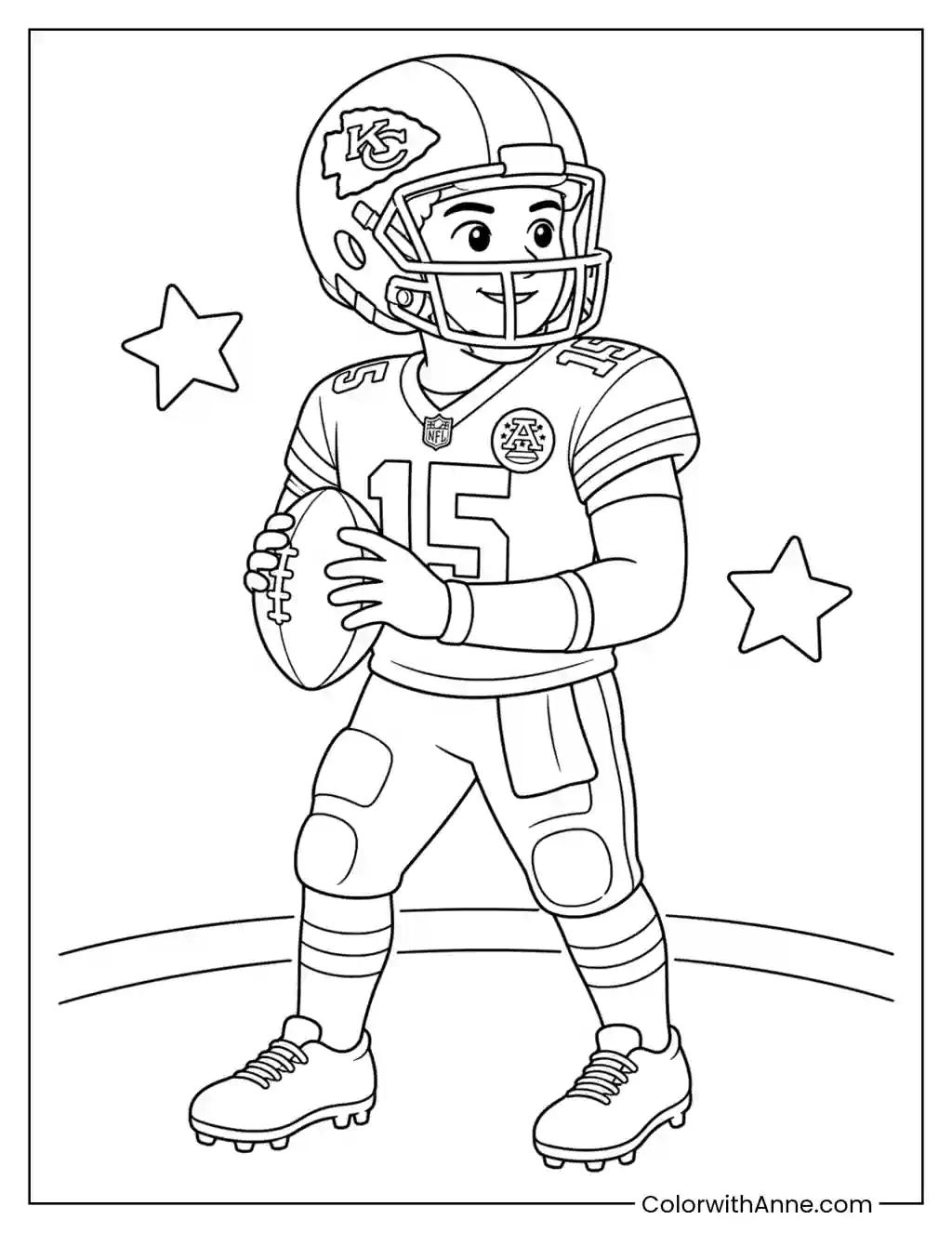 Cute Chiefs Football Player coloring page