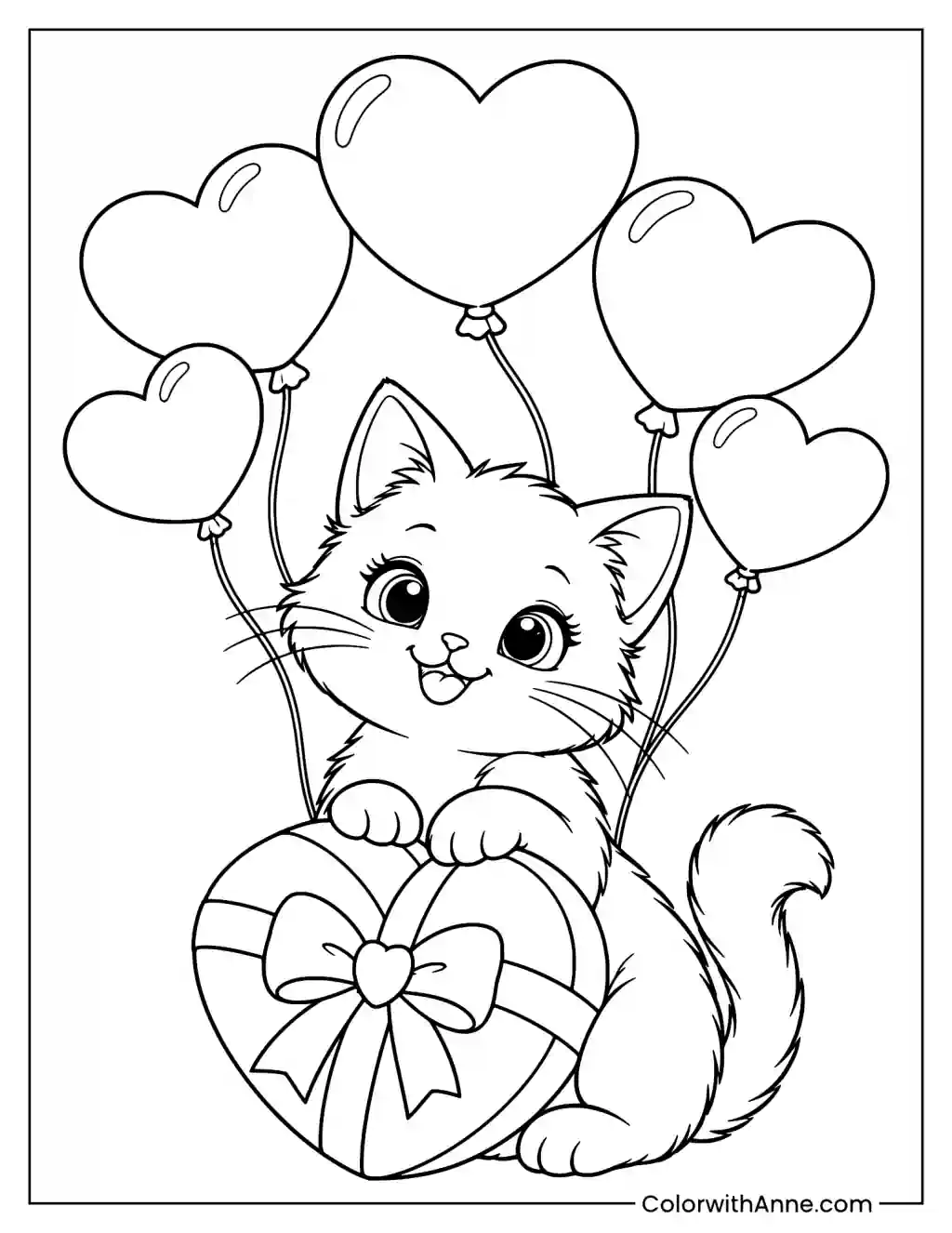 Cute Heart Coloring Page