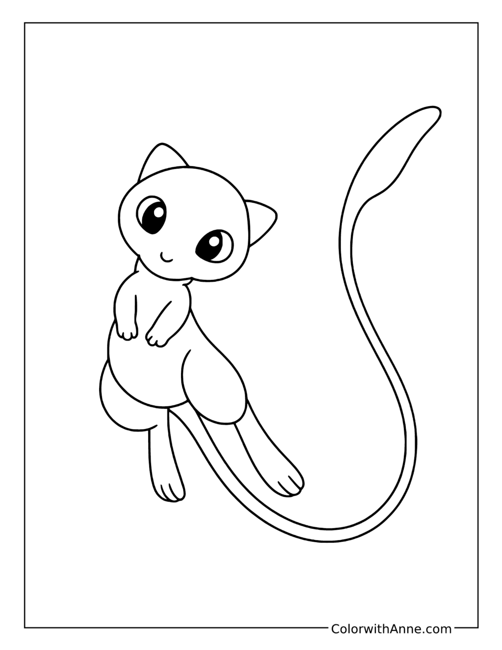 Cute Mew Floating coloring page