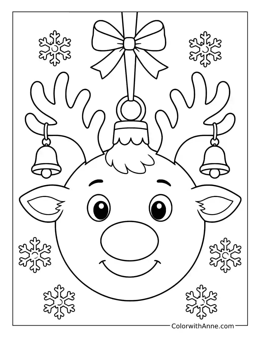 Cute Reindeer Ornament coloring page