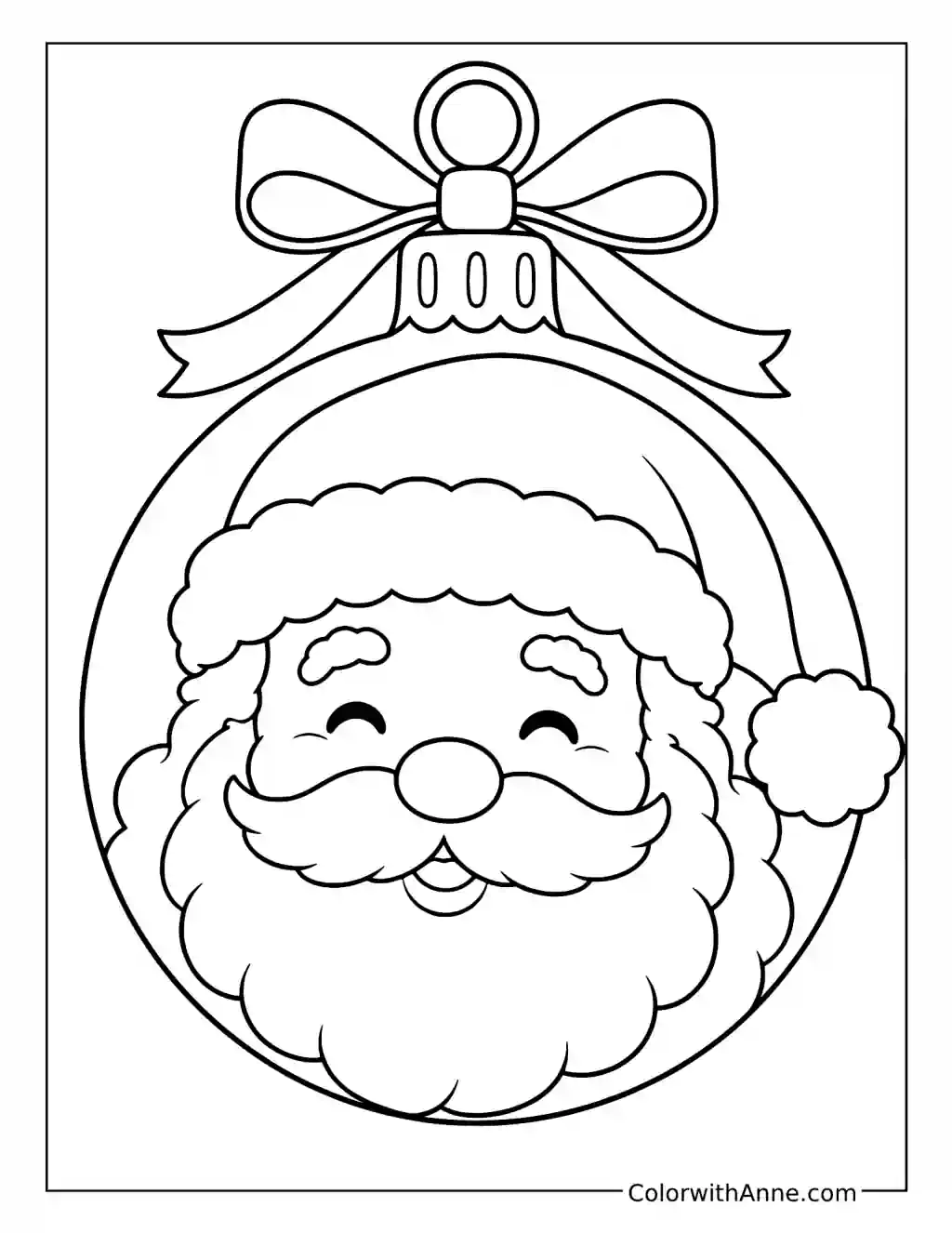 Cute Santa Ornament coloring page