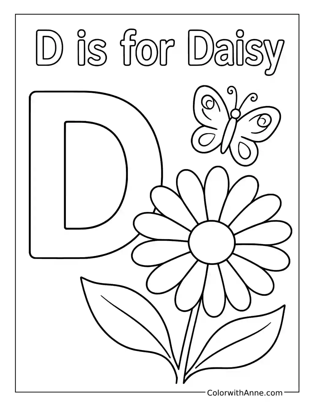 D Is for Daisy coloring page