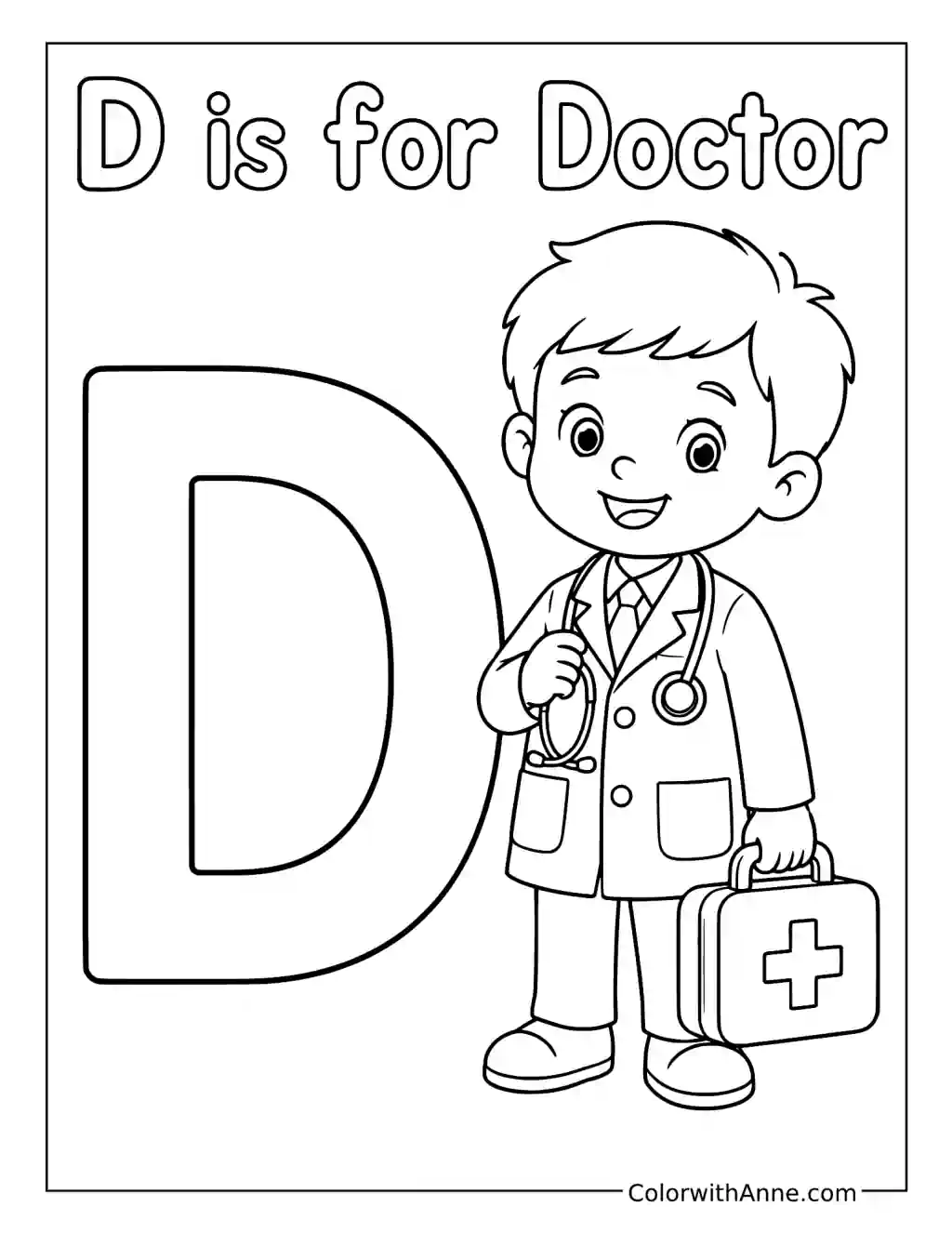 D Is for Doctor coloring page