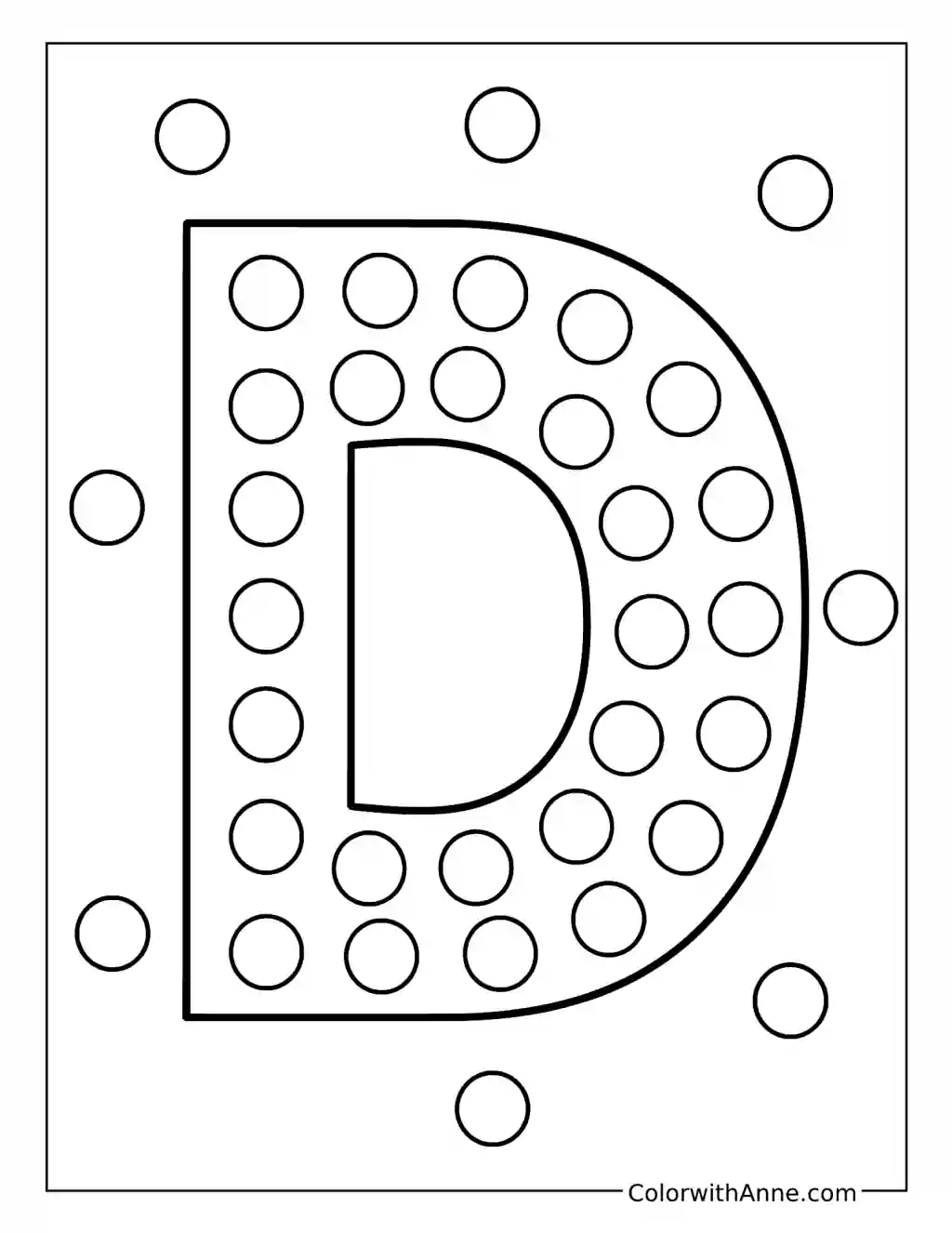 D Is for Dots coloring page