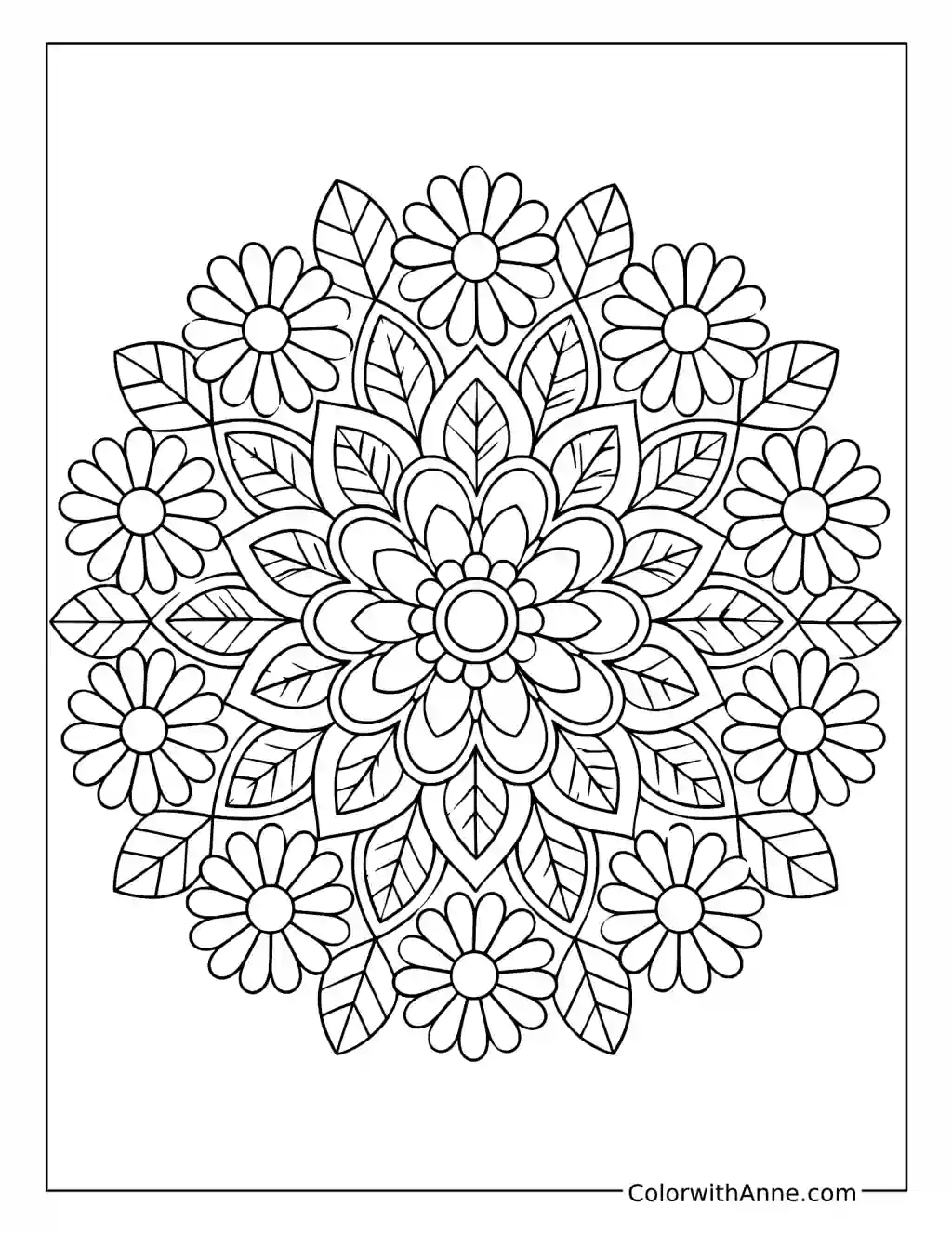 Daisy Chain Mandala coloring page