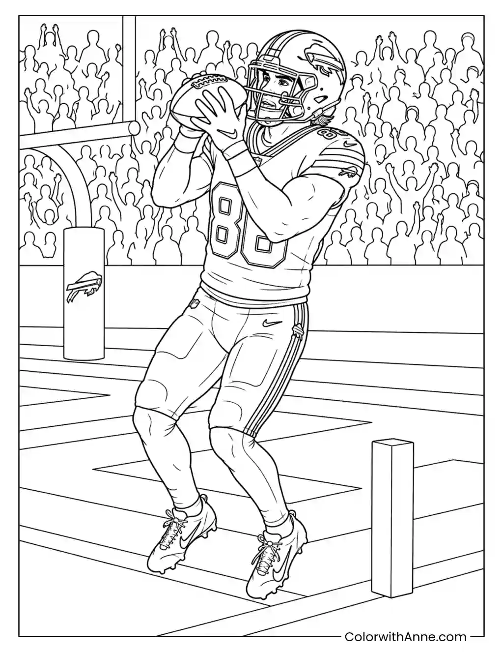 Dalton Kincaid End-Zone Catch coloring page