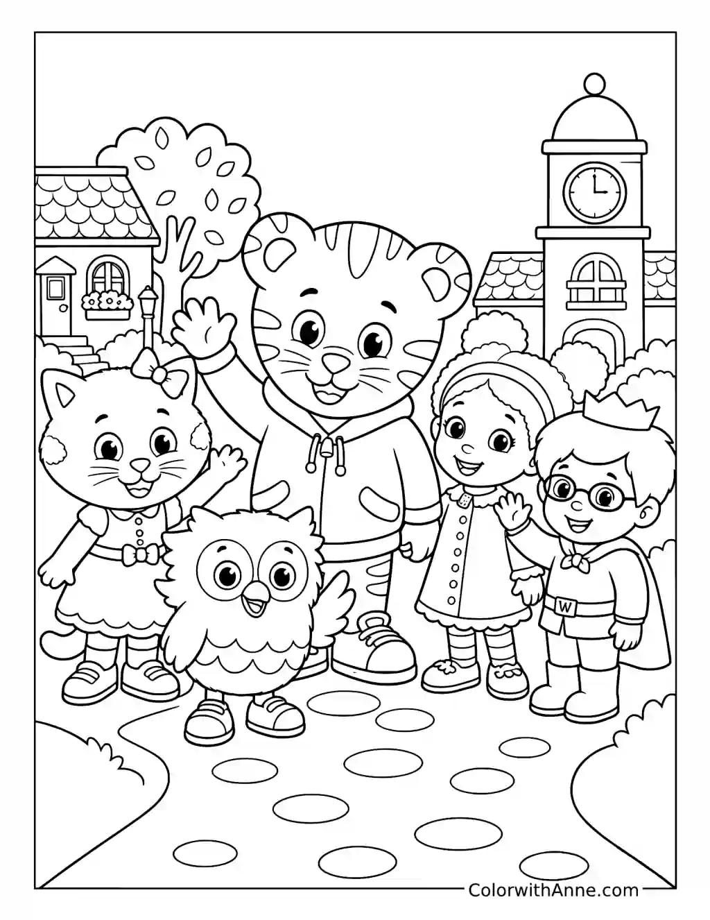 Daniel Tiger and Friends in the Neighborhood coloring page