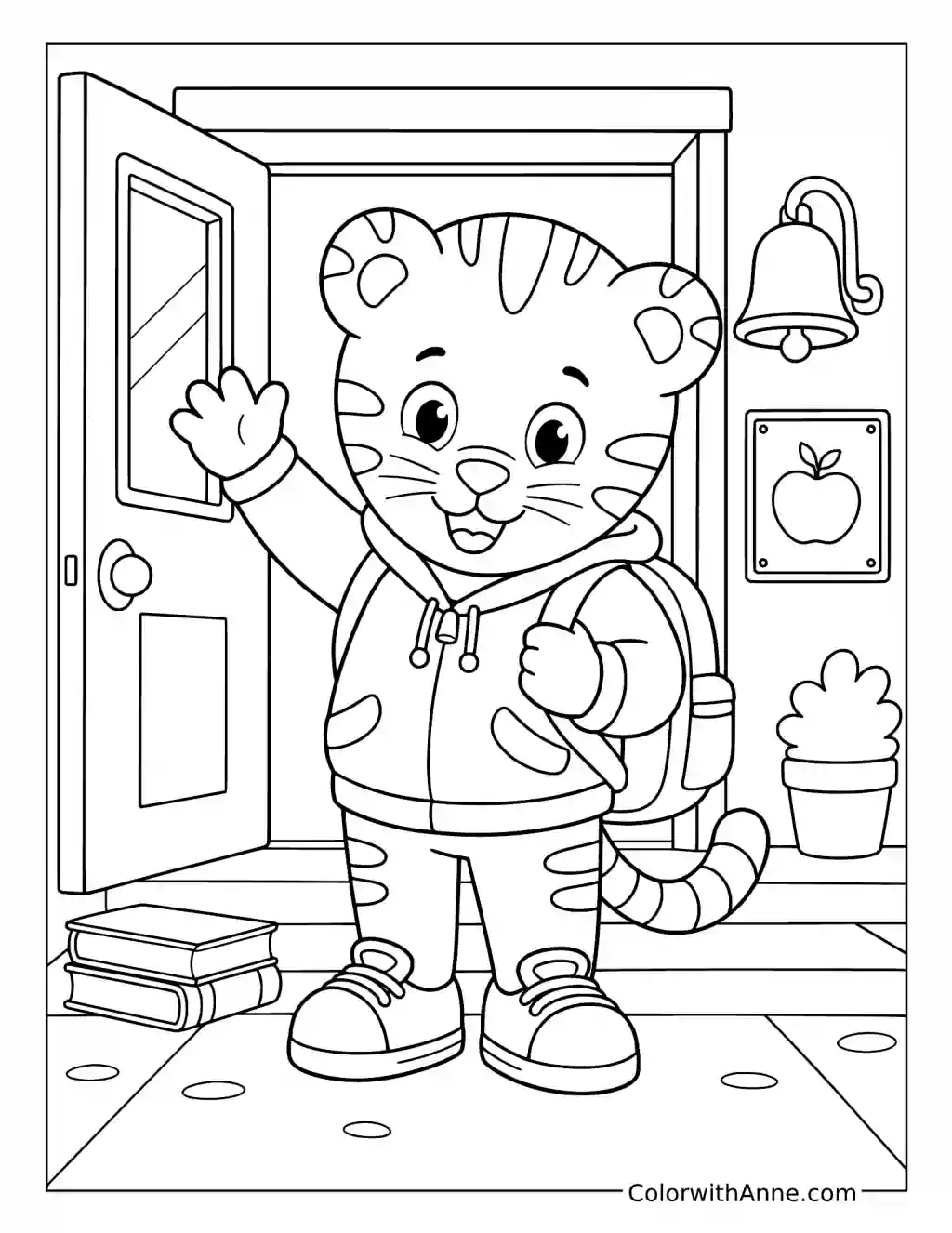 Daniel Tiger Arriving at School coloring page