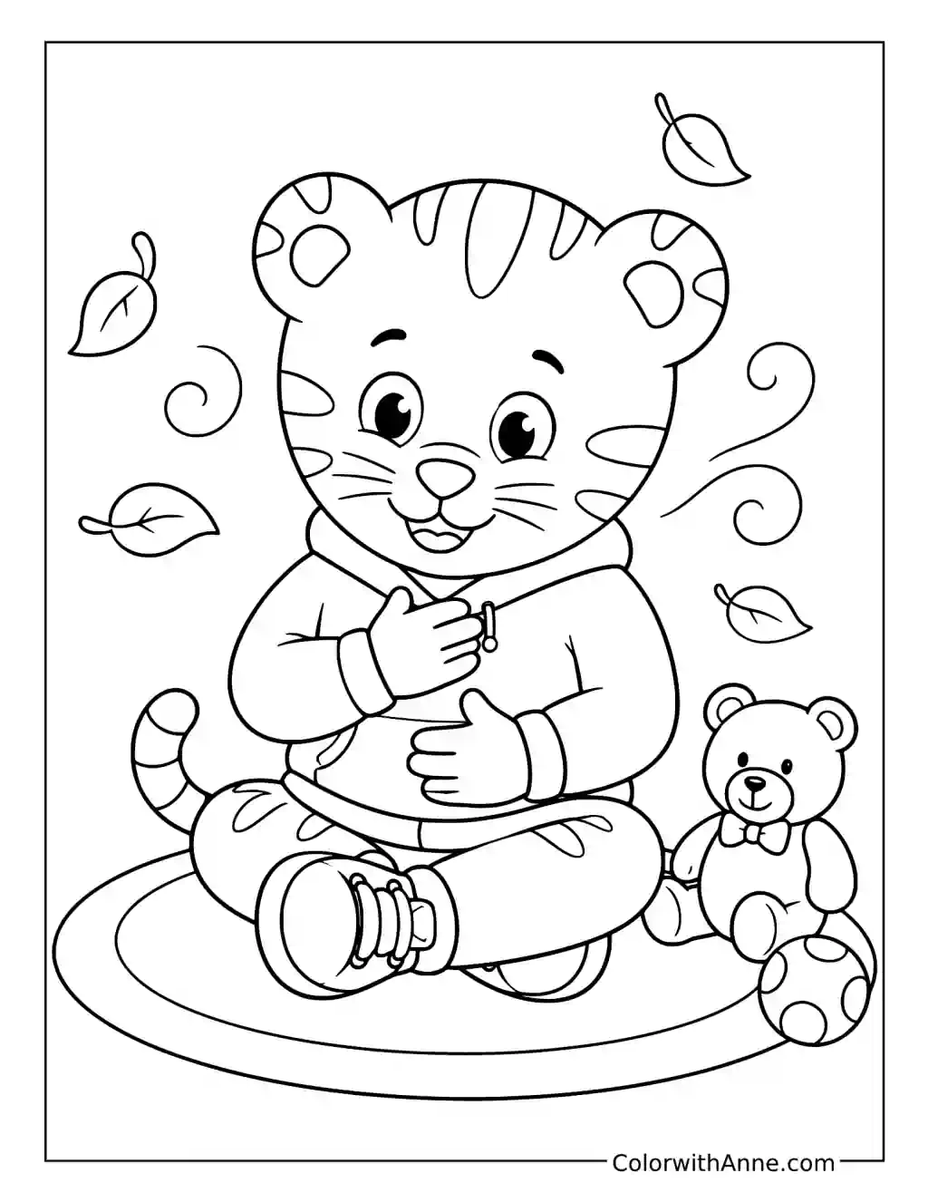 Daniel Tiger Practicing Calm Breathing coloring page