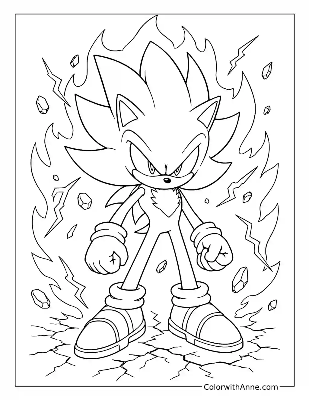 Dark Sonic Full Power coloring page