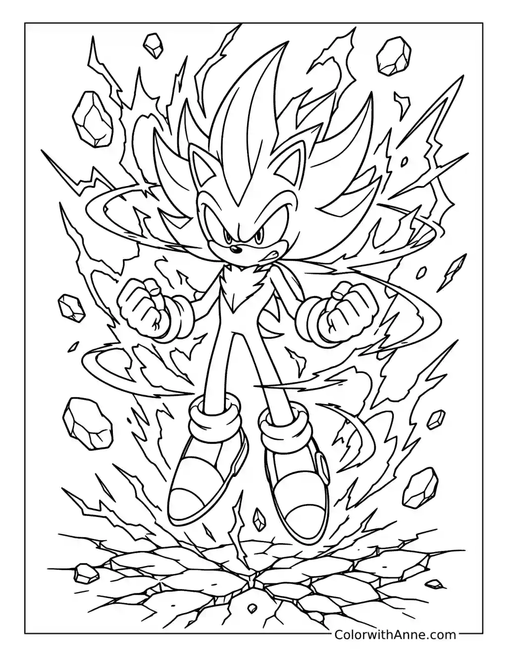 Dark Sonic Transformation coloring page