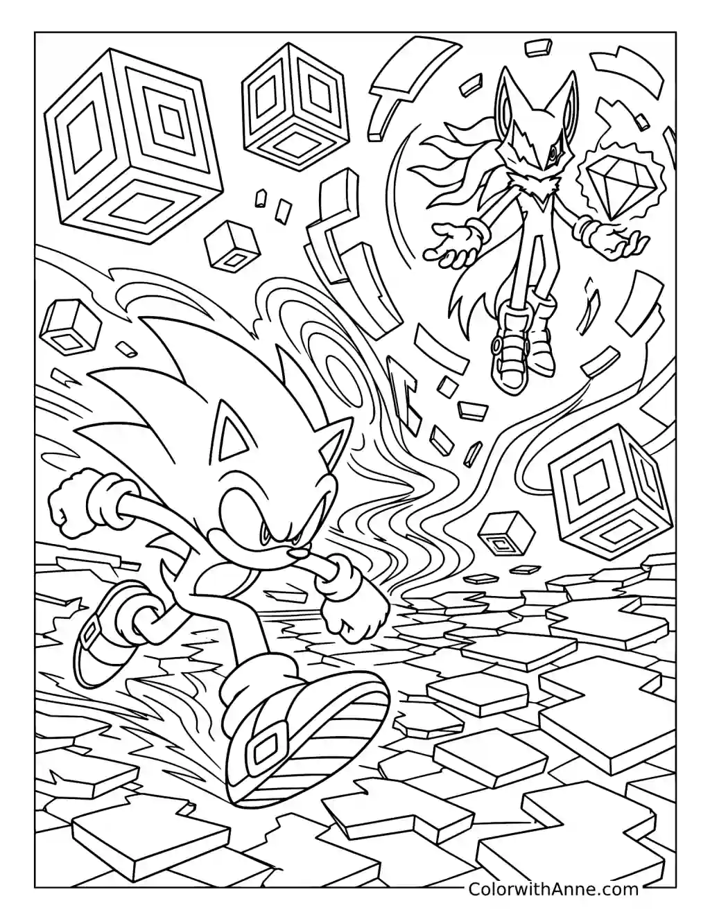 Dark Sonic vs. Infinite coloring page